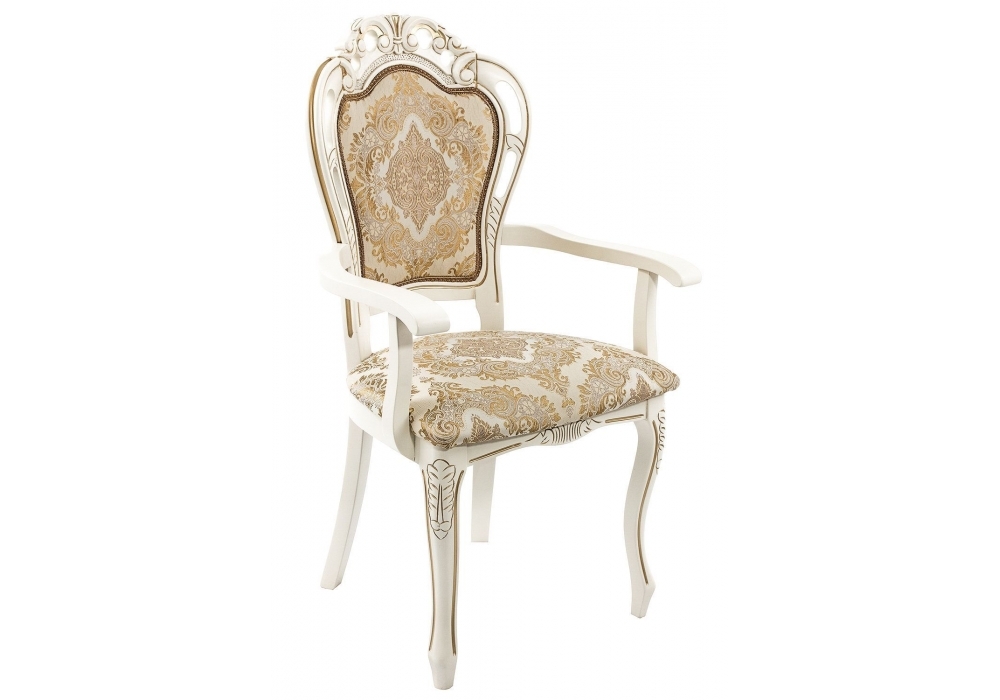 Стул деревянный Woodville Bronte молочный / патина 438329