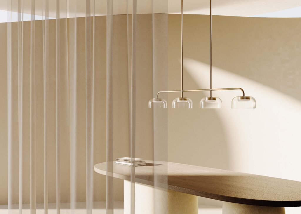 Подвесной светильник Ipon 4L золотой металл, прозрачные плафоны Aromas del Campo