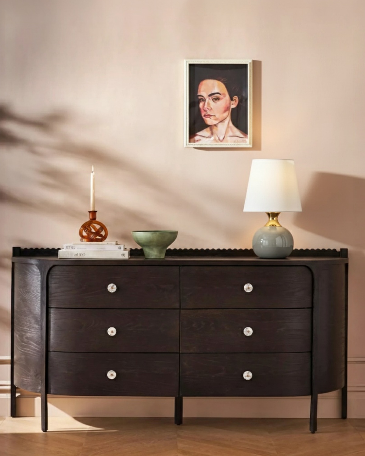 Настольная лампа Бенсон с серым керамическим основанием Louvre Home LTL207961MGI