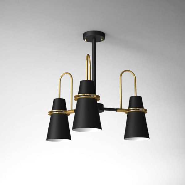 Люстра на штанге REINAR A D57 Black by ImperiumLoft