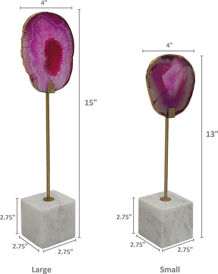 Декор настольный Агат, набор Glasar 82944-PINK-SA