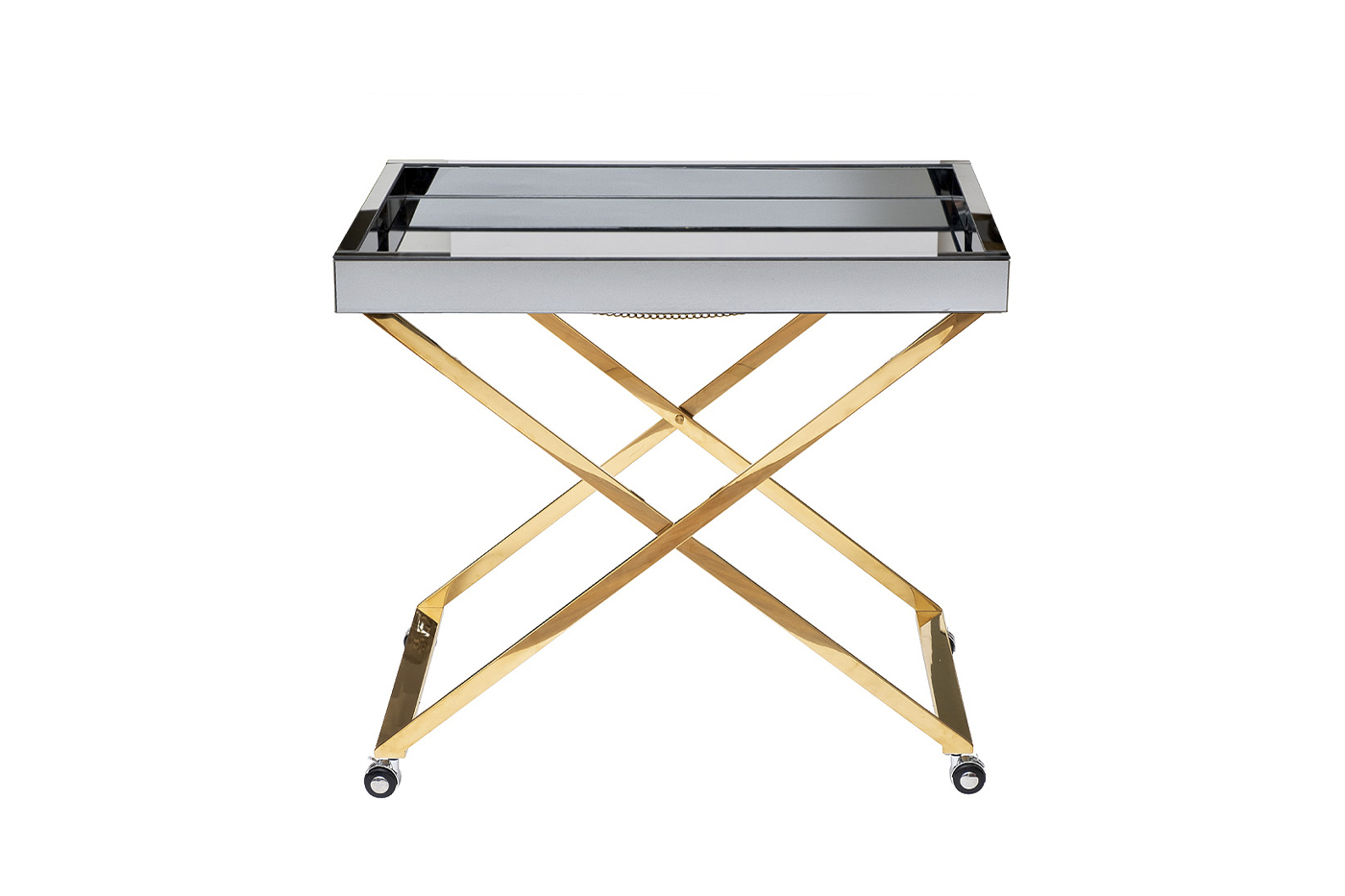 Стол сервировочный зеркальный матовый/золото Garda Decor KFG134