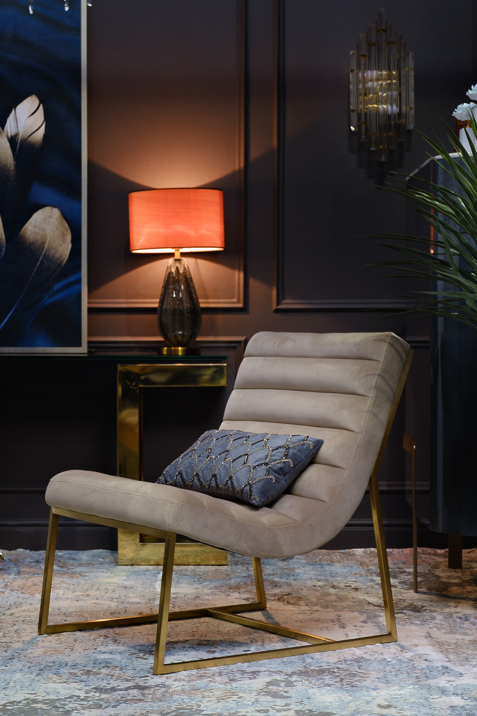 Подушка декоративная с бисером Чешуйки синяя Garda Decor 70SW-20525