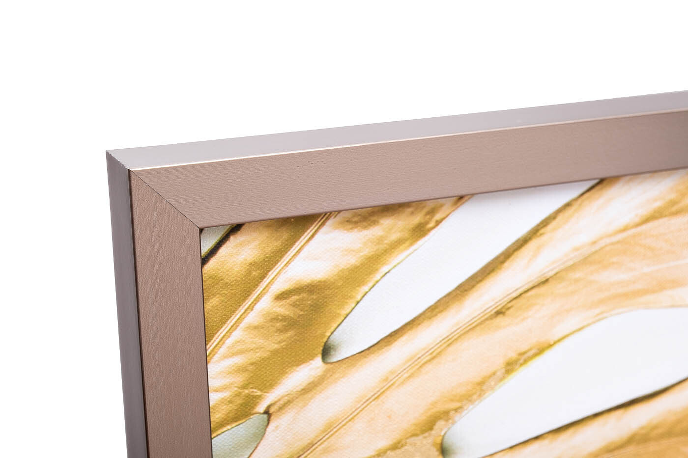 Холст Золотые листья монстеры-1 в багете латунь Garda Decor 89VOR-MONSTERA GOLDEN-1