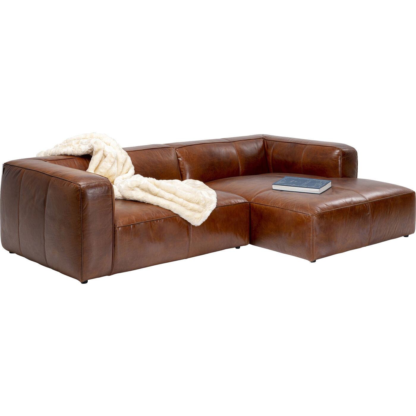 Диван угловой Cubetto Leather Brown 270 см KARE 86149
