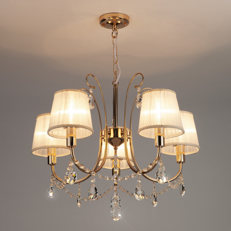 Подвесная люстра Eurosvet 10087/5 золото/прозрачный хрусталь Strotskis