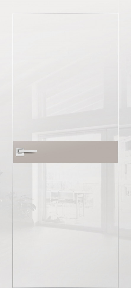 Межкомнатная дверь Graf HGX-13 Латте мателак Белый глянец (2000 х 600)