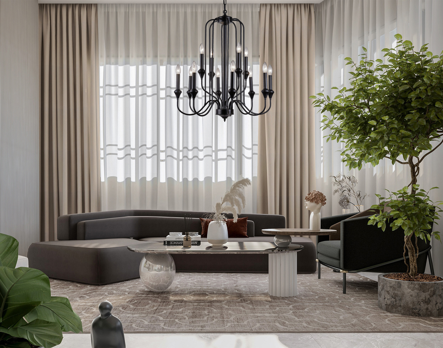 Люстра Milosh tendence 0803CL-12BK