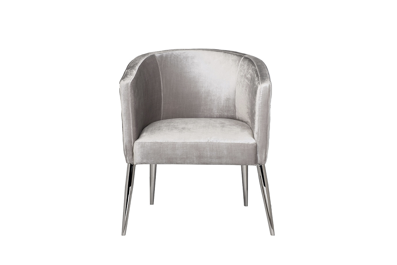 Стул велюровый серый/хром Garda Decor GY-08200