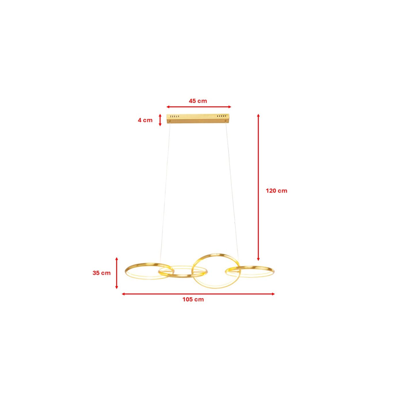 Светильник подвесной Galaxy LED Gold 155 см KARE 56388
