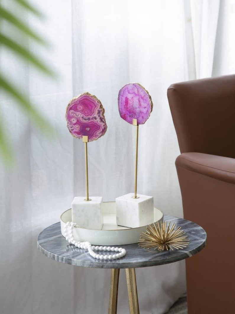 Декор настольный Агат, набор Glasar 82944-PINK-SA