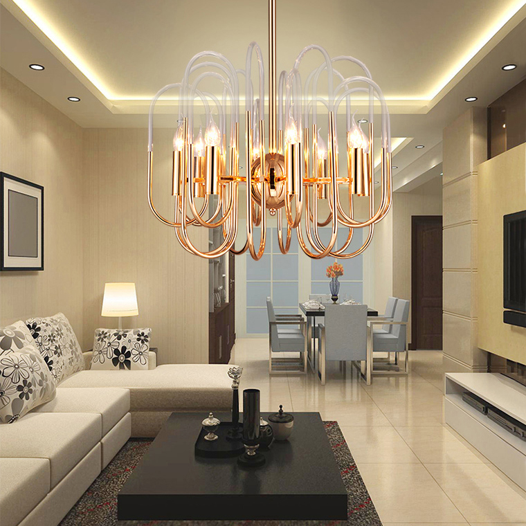 Люстра BRASS AND GLASS LOOP CHANDELIER D80 by ImperiumLoft