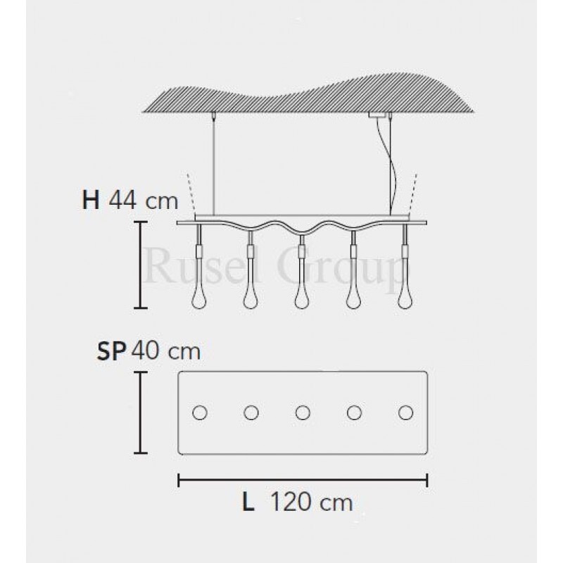 Подвесной светильник Masiero RIPPLE S