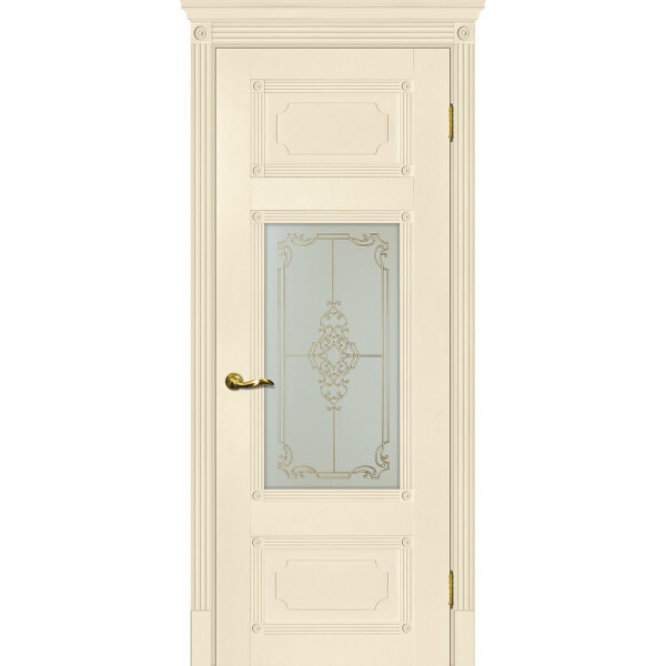 Межкомнатная дверь Graf Флоренция-3 Сатинат, контурный полимер золото Магнолия (2000 х 700)