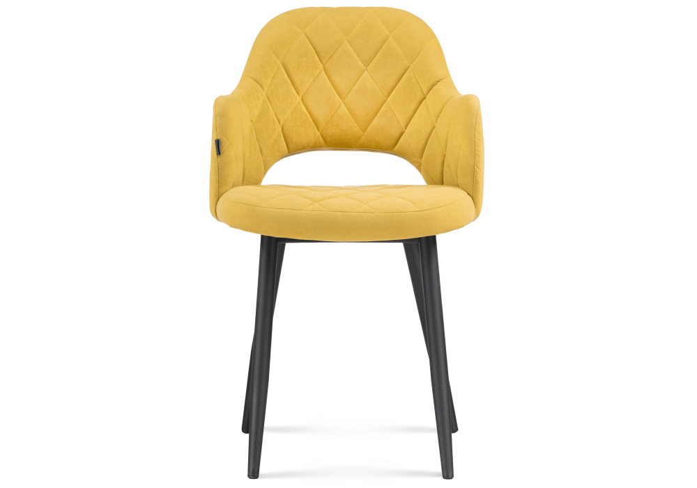 Стул Woodville Гутрид ромбы спереди горчичный / черный 504183