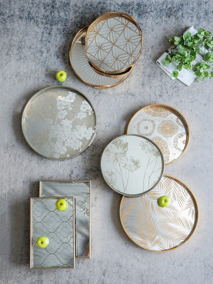 Подносы с зеркальной поверхностью, набор Glasar 86740