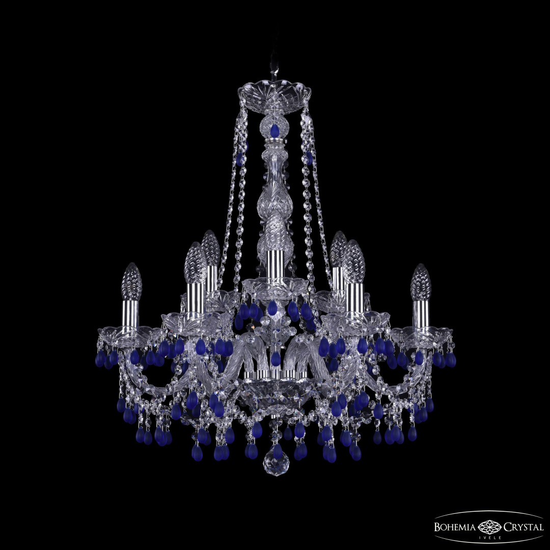 Люстра хрустальная 1410/6+3/195/h-63 Ni V3001 Bohemia Ivele Crystal