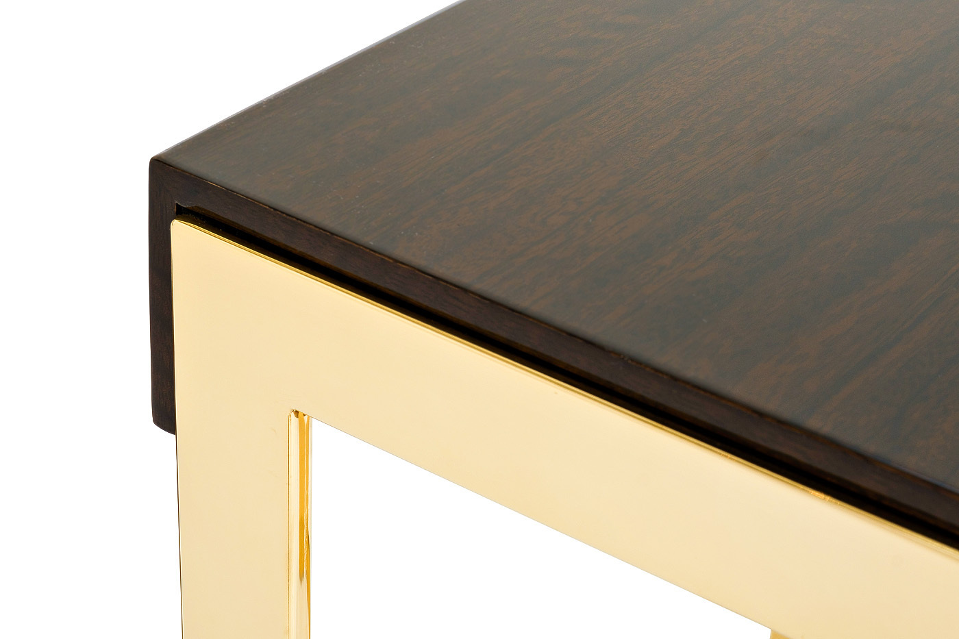 Столик журнальный квадратный тиковый шпон/лак/золото Garda Decor 84HB-12STOL/ZH