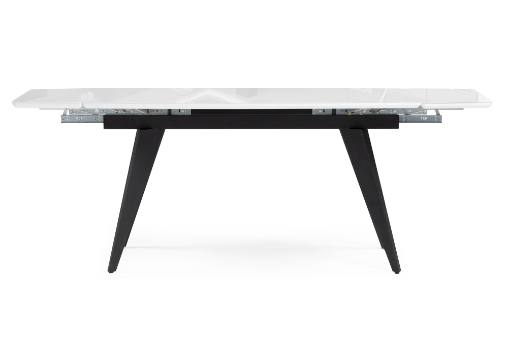 Стол стеклянный Woodville Элис 140(200)х80 белый / черный 516554