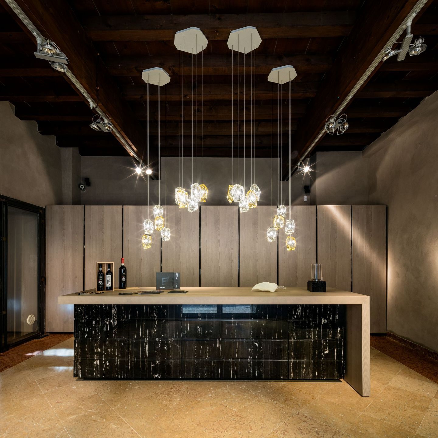 Подвесной светильник LASVIT Crystal Rock 5 clear/amber/opal Подвесной светильник LASVIT Crystal Rock 5 clear/amber/opal