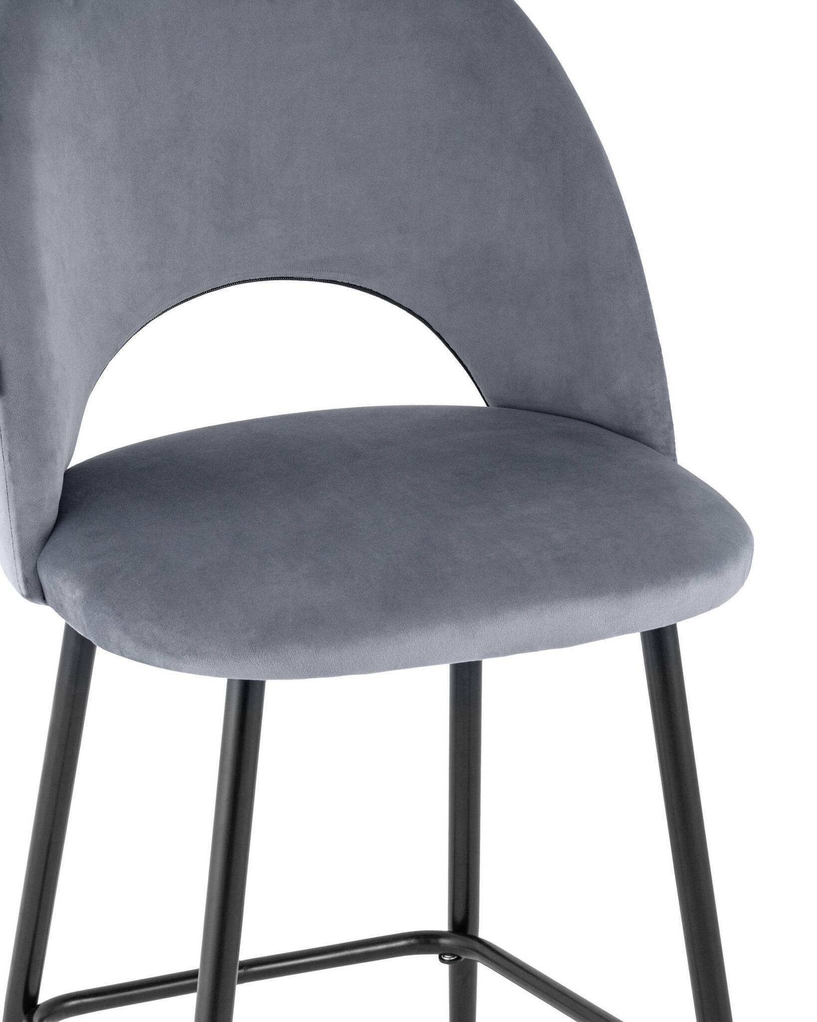 Стул барный Меган велюр серый Stool Group