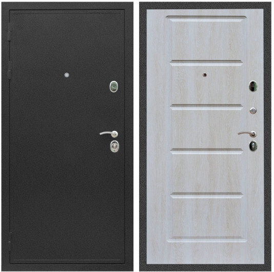 Дверь входная Graf Престиж Черный крокодил / МДФ 16 мм ФЛ-39 Дуб Филадельфия крем