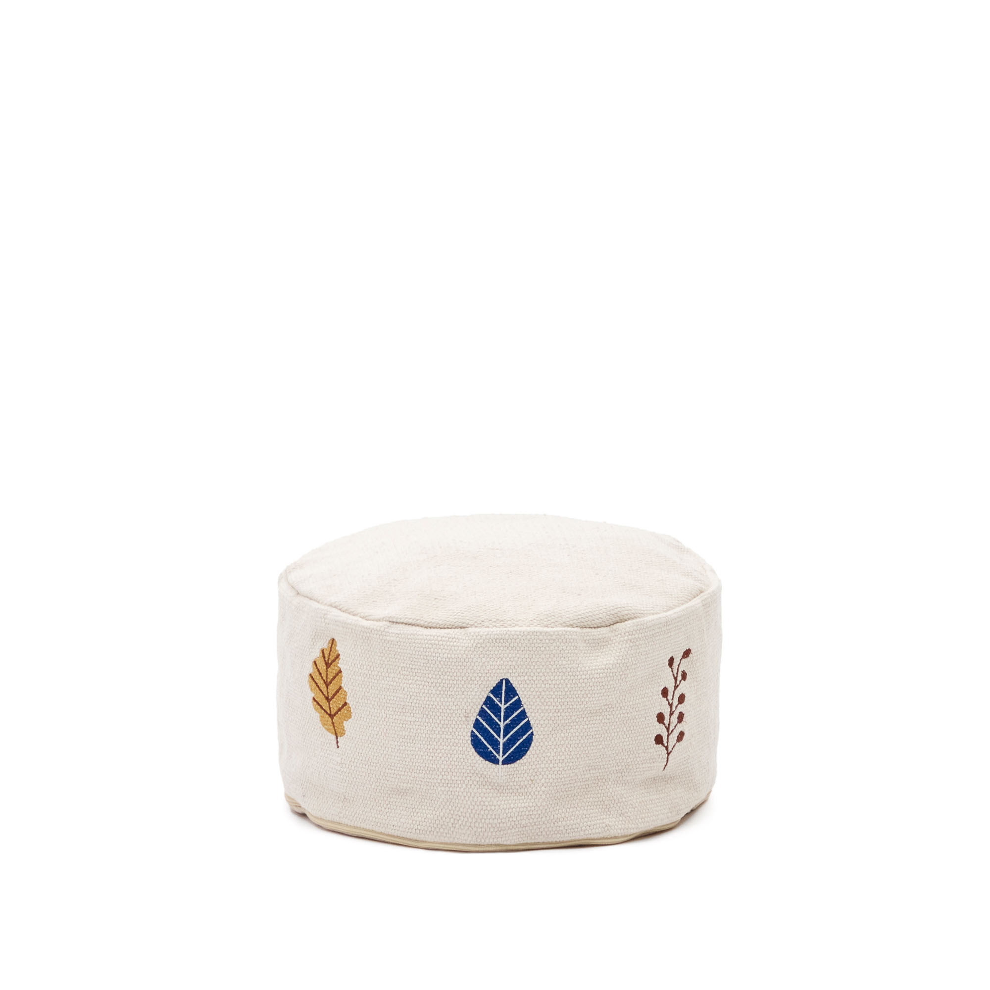 Пуф Yanil из 100% белого хлопка с разноцветной вышивкой Ø 40 см La Forma 177835