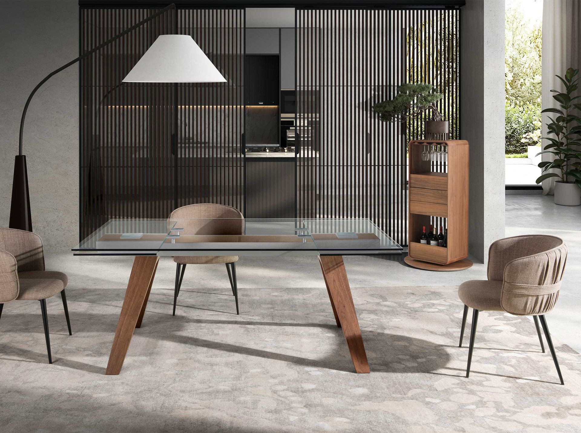 Вращающийся барный шкаф 3115/BRG-3615E из ореха Angel Cerda