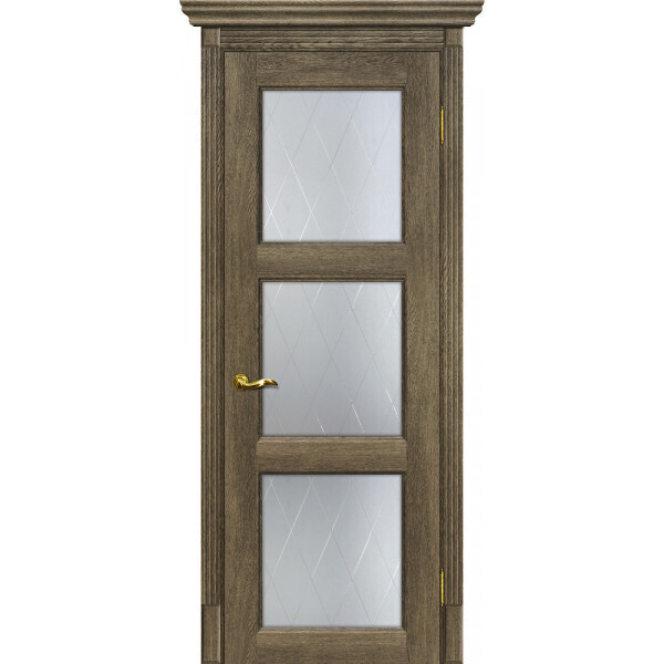 Межкомнатная дверь Graf Тоскана-4 Сатинат, контурный полимер б-цв. рис. Ромб Бруно (2000 х 700)