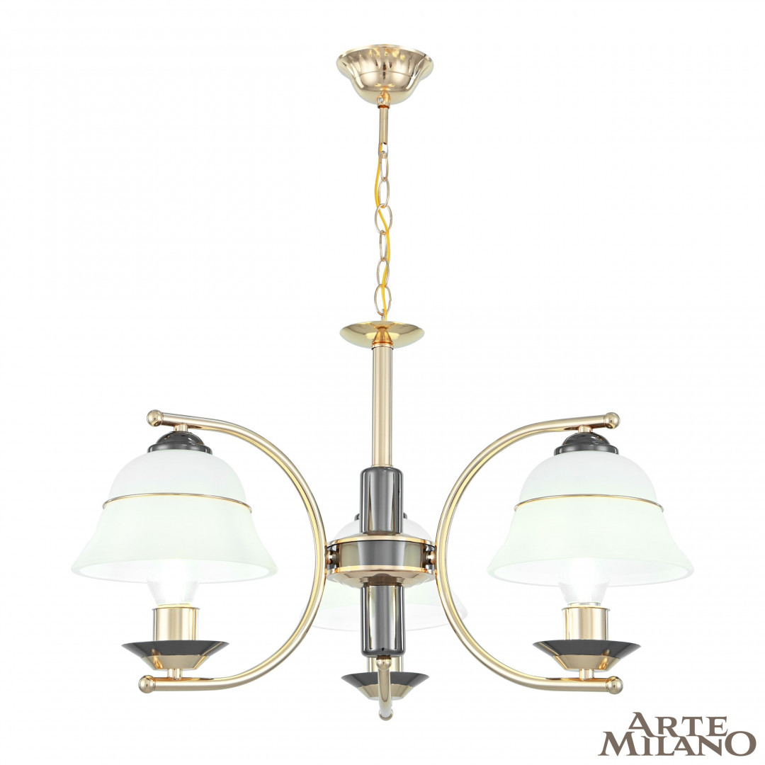 Люстра подвесная с плафонами 301240/3 Bk/Gd Arte Milano