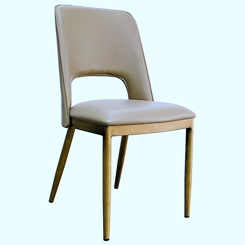 Стул обеденный экокожа бежевый/бронза Garda Decor 163YH-06574