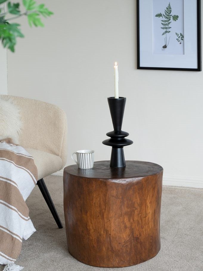 Столик акцентный из дерева суара Glasar 72311-NATU