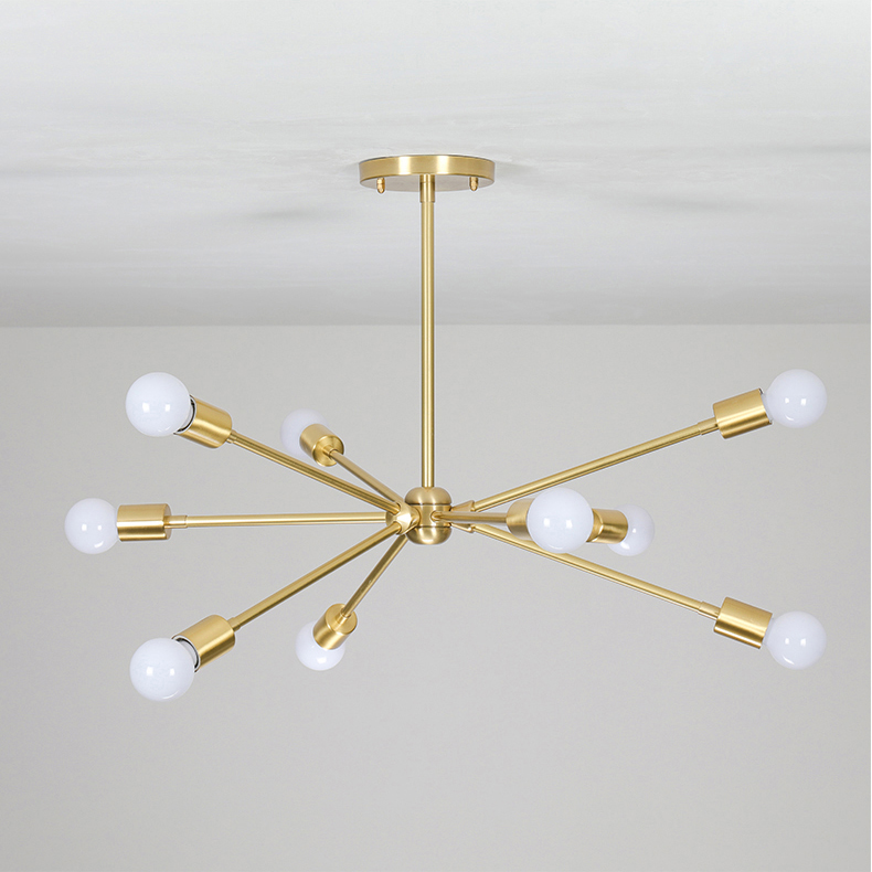 Люстра на штанге SPUTNIK D75 Gold by ImperiumLoft