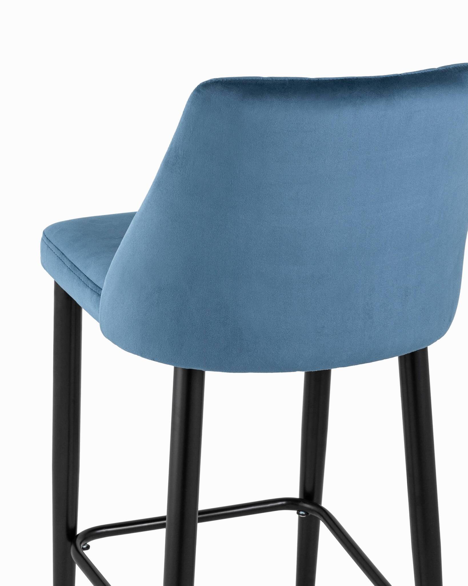 Стул полубарный Диего велюр пыльно-синий Stool Group