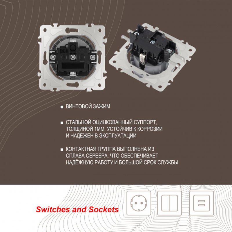 Розетка Arte Milano 202.41-1.silver