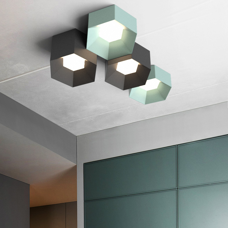Потолочный светильник HEXAGON A H18 Light green by ImperiumLoft