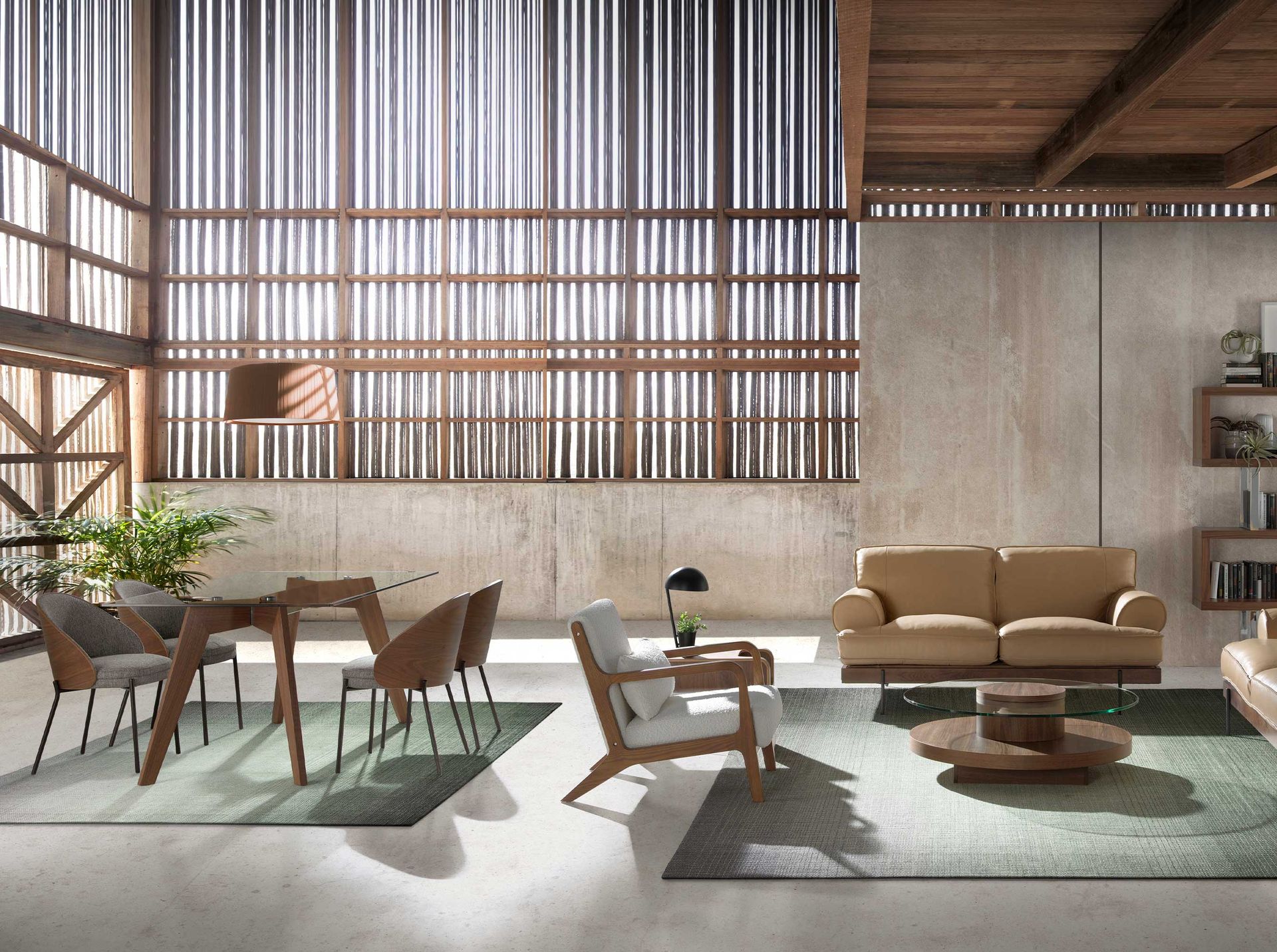 Обеденный стул 4115/DC-S197A из ткани и орехового шпона Angel Cerda