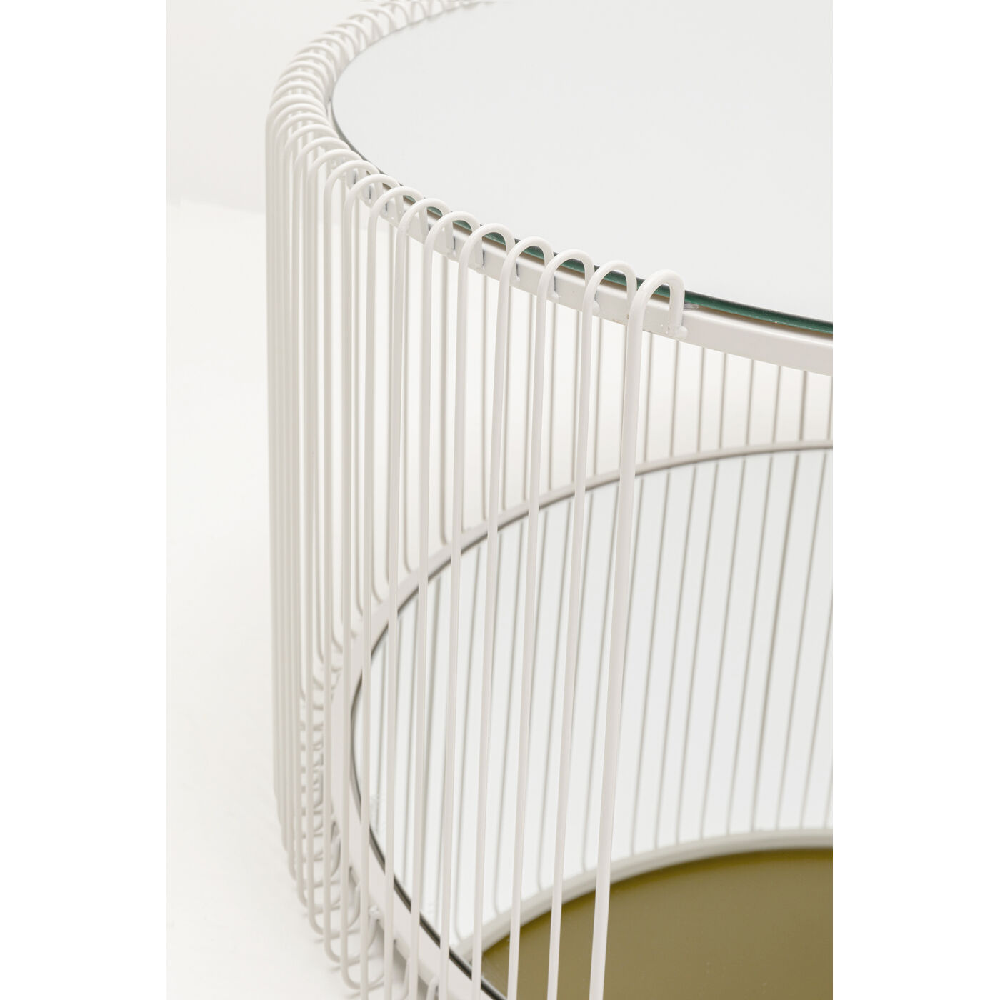 Стол кофейный Wire Double Cream Ø80cm KARE 70338