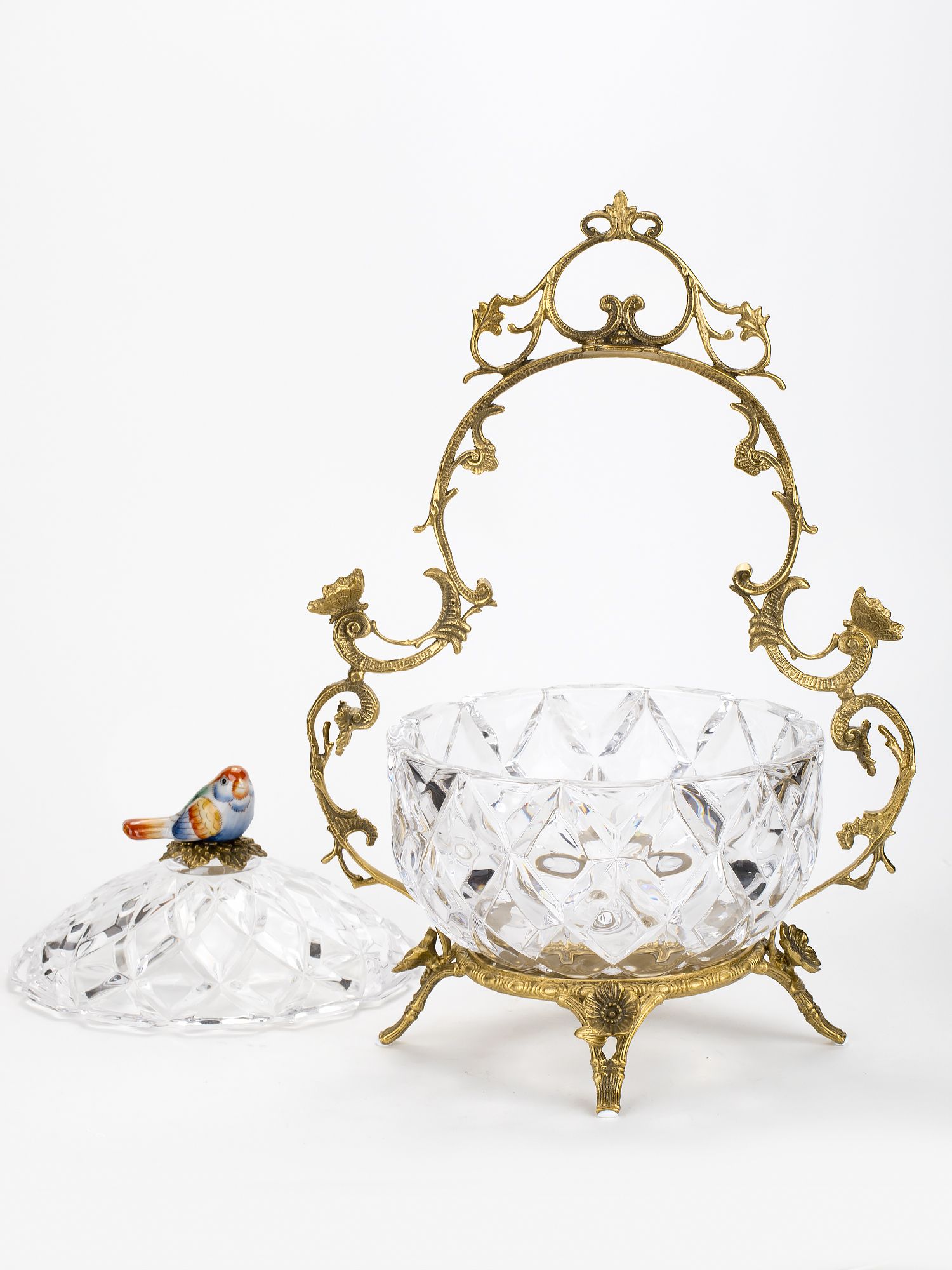 Конфетница с птичкой Glasar HGL481S/GLASS