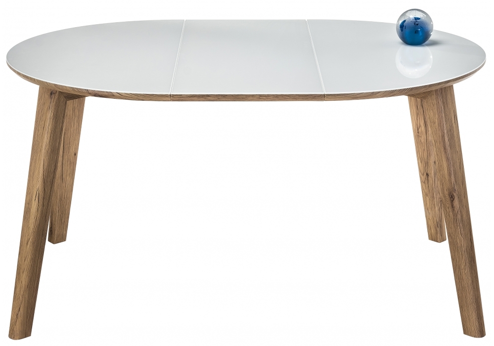 Стол стеклянный Woodville Семвэлл дуб монтана / белый 462080