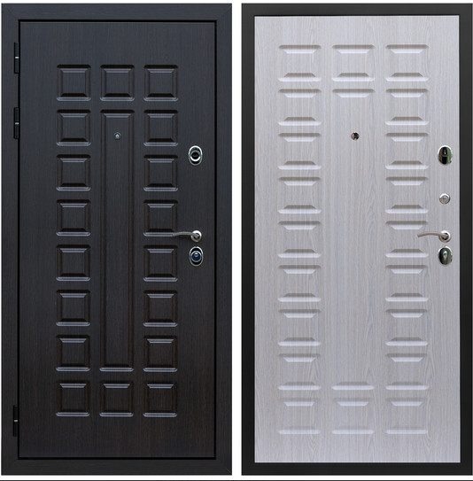 Дверь входная Graf Люксор 3К Шагрень черная / МДФ 16 мм ФЛ-183 Дуб беленый