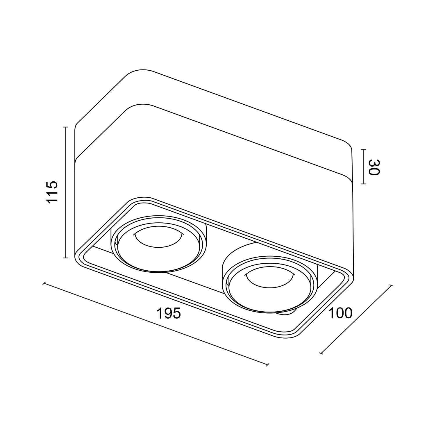 Накладной светодиодный светильник Ledron TUBING 2 Wooden 30 White