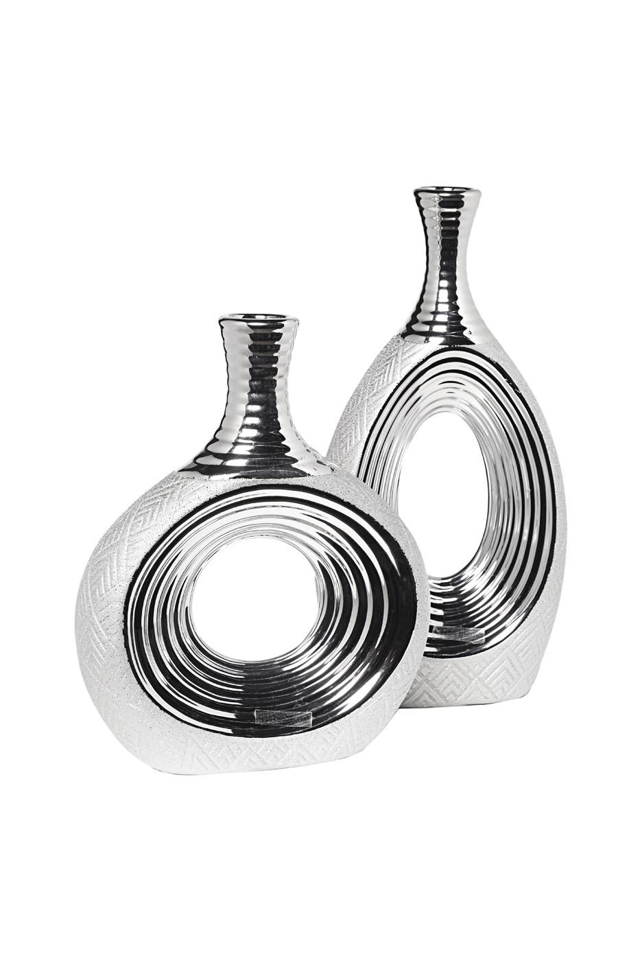 Ваза серебристая керамическая Garda Decor 18H2409-19