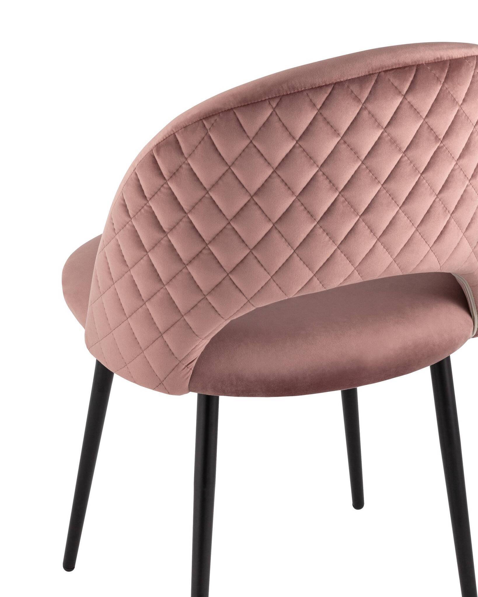 Стул Меган велюр с ромбами пыльно-розовый Stool Group