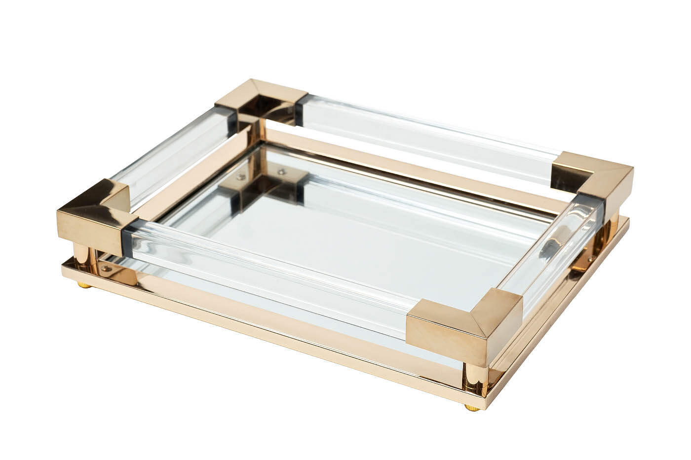 Поднос прямоугольный зеркальный/золото Garda Decor 2K389136-G