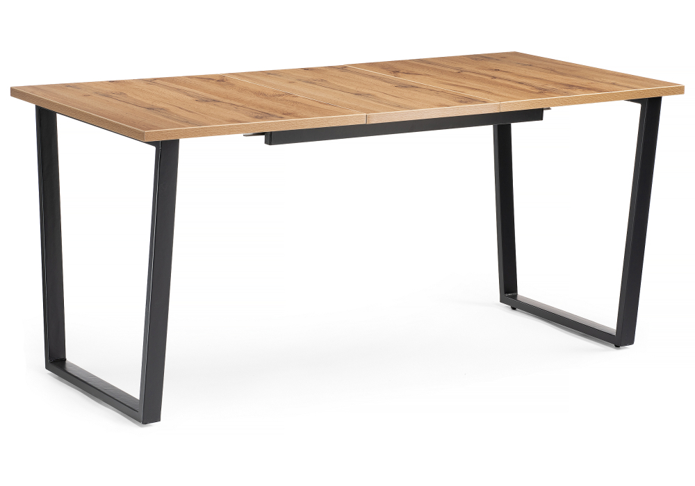 Стол деревянный Woodville раскладной Лота Лофт 120 25 мм черный матовый / дуб вотан 489668
