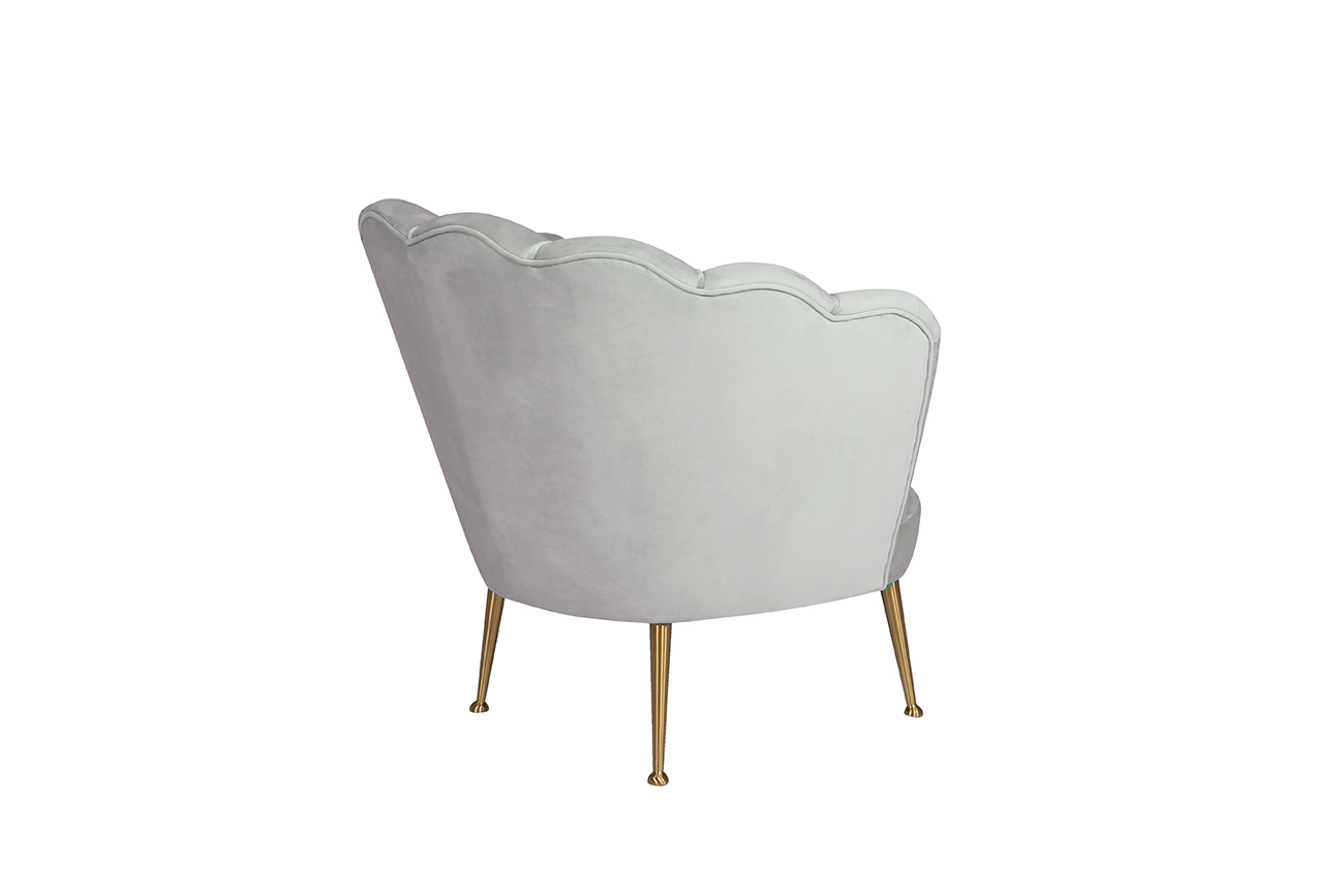 Кресло велюровое серое Garda Decor 87YY-1907 KRES SER