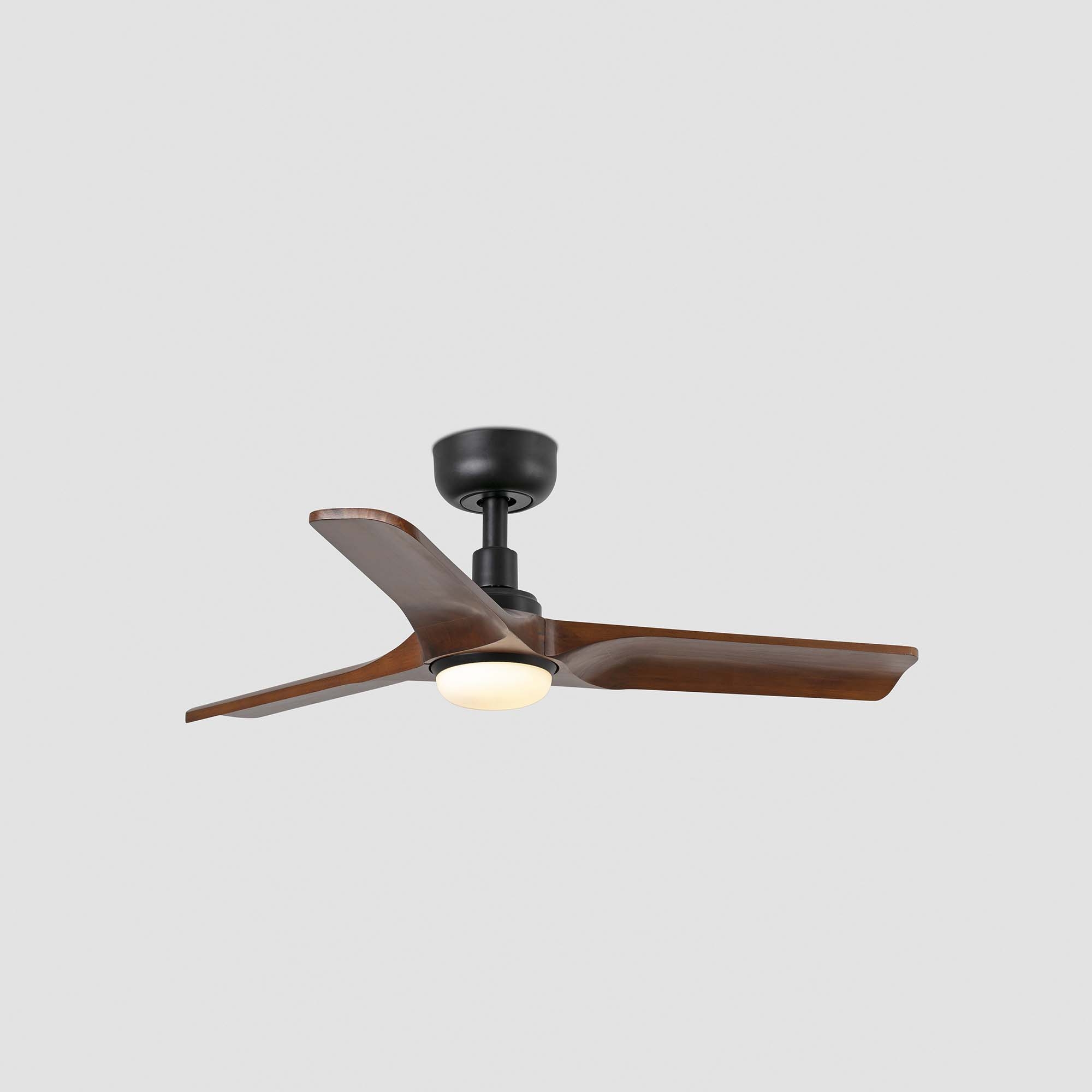 Вентилятор HEYWOOD S Ш900mm черный / темное дерево 3P LED 10W CCT Faro