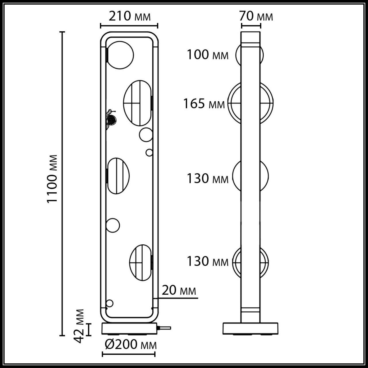 Уличный наземный светильник -торшер 110см IP54 Odeon Light 5434/4FB