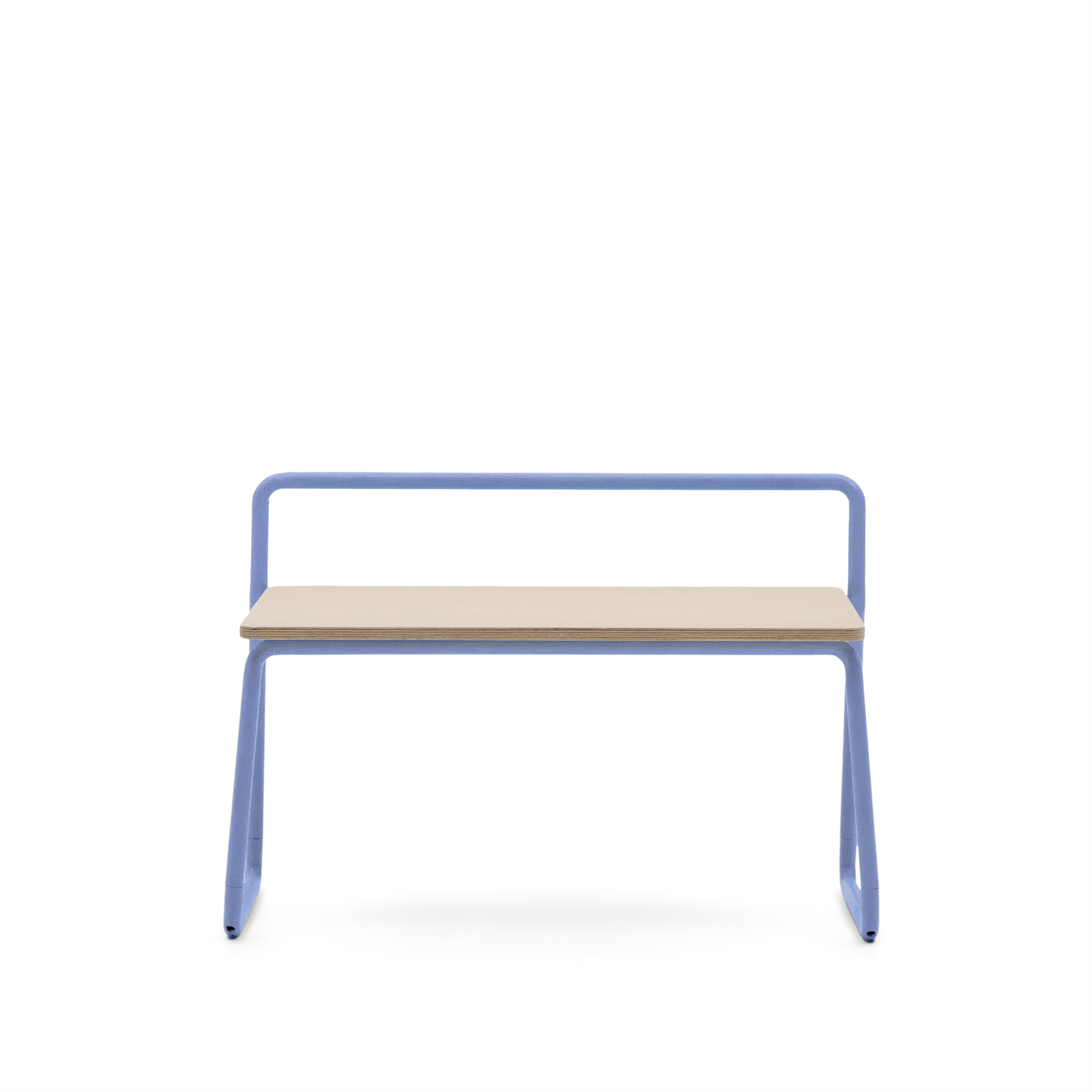 Скамейка из ясеневого шпона Tinn с синей металлической конструкцией, 75 см La Forma (ex Julia Grup)